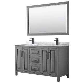 A thumbnail of the Wyndham Collection WCV252560DUNSM58 Dark Gray / White Carrara Marble Top / Matte Black Hardware