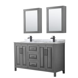 A thumbnail of the Wyndham Collection WCV252560DUNSMED Dark Gray / White Carrara Marble Top / Matte Black Hardware