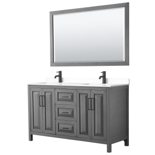 A thumbnail of the Wyndham Collection WCV252560D-VCA-M58 Dark Gray / White Cultured Marble Top / Matte Black Hardware