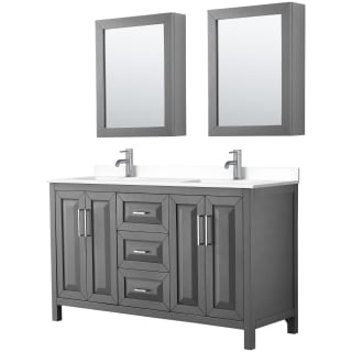 A thumbnail of the Wyndham Collection WCV252560D-VCA-MED Dark Gray / White Cultured Marble Top / Polished Chrome Hardware