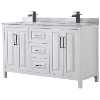 A thumbnail of the Wyndham Collection WCV252560DUNSMXX White / White Carrara Marble Top / Matte Black Hardware