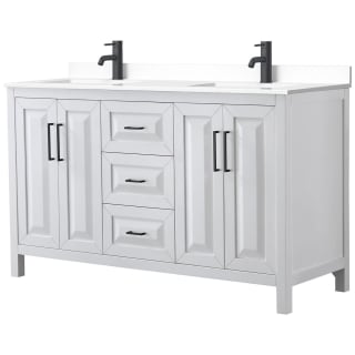 A thumbnail of the Wyndham Collection WCV252560D-VCA-MXX White / White Cultured Marble Top / Matte Black Hardware