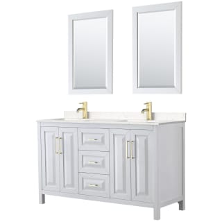 A thumbnail of the Wyndham Collection WCV252560D-VCA-M24 White / Carrara Cultured Marble Top / Brushed Gold Hardware