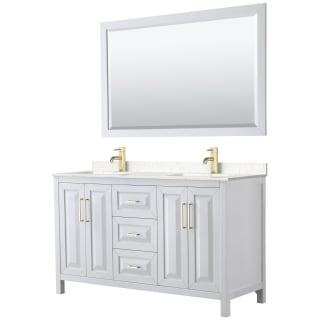 A thumbnail of the Wyndham Collection WCV252560D-VCA-M58 White / Carrara Cultured Marble Top / Brushed Gold Hardware