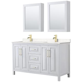 A thumbnail of the Wyndham Collection WCV252560D-VCA-MED White / Carrara Cultured Marble Top / Brushed Gold Hardware