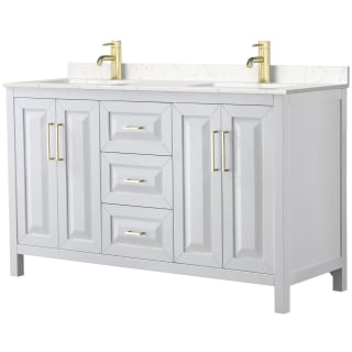 A thumbnail of the Wyndham Collection WCV252560D-VCA-MXX White / Carrara Cultured Marble Top / Brushed Gold Hardware