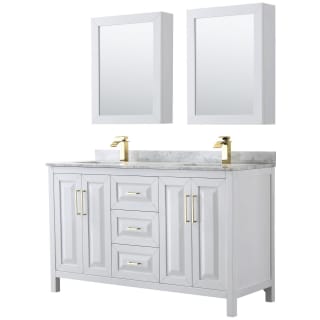 A thumbnail of the Wyndham Collection WCV252560DUNSMED White / White Carrara Marble Top / Brushed Gold Hardware