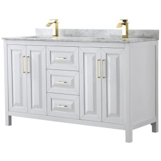 A thumbnail of the Wyndham Collection WCV252560DUNSMXX White / White Carrara Marble Top / Brushed Gold Hardware