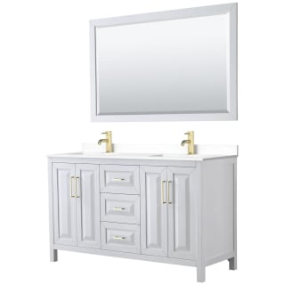 A thumbnail of the Wyndham Collection WCV252560D-VCA-M58 White / White Cultured Marble Top / Brushed Gold Hardware