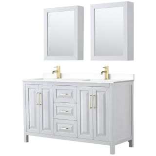 A thumbnail of the Wyndham Collection WCV252560D-VCA-MED White / White Cultured Marble Top / Brushed Gold Hardware