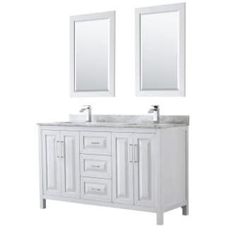 A thumbnail of the Wyndham Collection WCV252560DUNSM24 White / White Carrara Marble Top / Polished Chrome Hardware