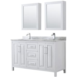 A thumbnail of the Wyndham Collection WCV252560DUNSMED White / White Carrara Marble Top / Polished Chrome Hardware