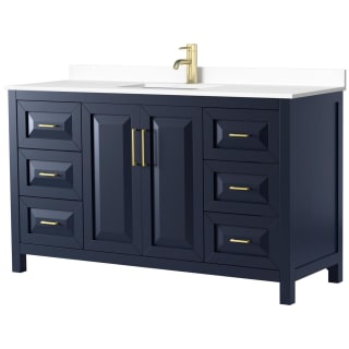 A thumbnail of the Wyndham Collection WCV252560S-VCA-MXX Dark Blue / White Cultured Marble Top / Brushed Gold Hardware