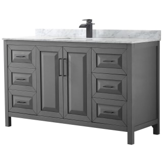 A thumbnail of the Wyndham Collection WCV252560SUNSMXX Dark Gray / White Carrara Marble Top / Matte Black Hardware