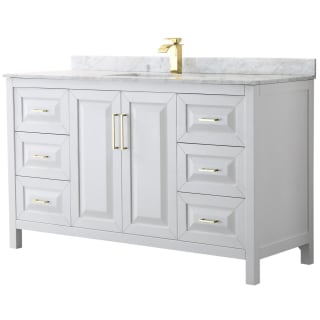 A thumbnail of the Wyndham Collection WCV252560SUNSMXX White / White Carrara Marble Top / Brushed Gold Hardware