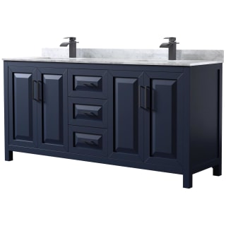 A thumbnail of the Wyndham Collection WCV252572DUNSMXX Dark Blue / White Carrara Marble Top / Matte Black Hardware