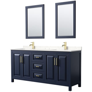 A thumbnail of the Wyndham Collection WCV252572D-VCA-M24 Dark Blue / Carrara Cultured Marble Top / Brushed Gold Hardware
