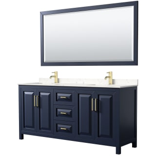 A thumbnail of the Wyndham Collection WCV252572D-VCA-M70 Dark Blue / Carrara Cultured Marble Top / Brushed Gold Hardware