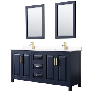 A thumbnail of the Wyndham Collection WCV252572D-VCA-M24 Dark Blue / White Cultured Marble Top / Brushed Gold Hardware