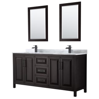 A thumbnail of the Wyndham Collection WCV252572DUNSM24 Dark Espresso / White Carrara Marble Top / Matte Black Hardware