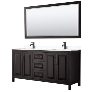 A thumbnail of the Wyndham Collection WCV252572D-VCA-M70 Dark Espresso / White Cultured Marble Top / Matte Black Hardware