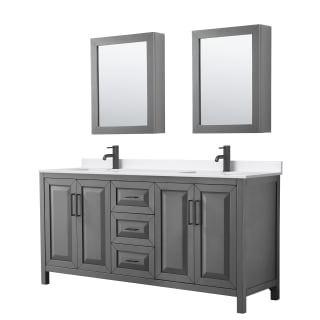 A thumbnail of the Wyndham Collection WCV252572D-QTZ-UNSMED Dark Gray / White Quartz Top / Matte Black Hardware