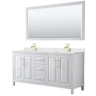 A thumbnail of the Wyndham Collection WCV252572D-QTZ-UNSM70 White / Giotto Quartz Top / Brushed Gold Hardware