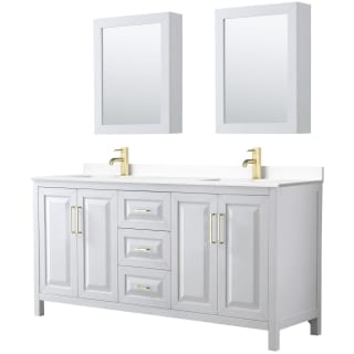 A thumbnail of the Wyndham Collection WCV252572D-VCA-MED White / White Cultured Marble Top / Brushed Gold Hardware