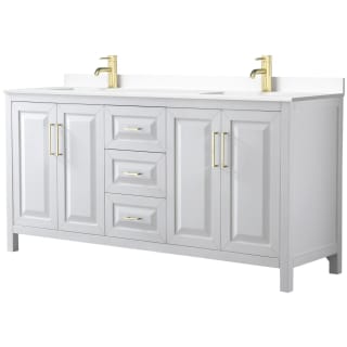 A thumbnail of the Wyndham Collection WCV252572D-VCA-MXX White / White Cultured Marble Top / Brushed Gold Hardware