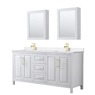 A thumbnail of the Wyndham Collection WCV252572D-QTZ-UNSMED White / White Quartz Top / Brushed Gold Hardware