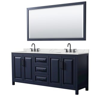 A thumbnail of the Wyndham Collection WCV252580D-QTZ-US3M70 Dark Blue / Giotto Quartz Top / Matte Black Hardware