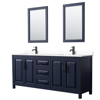 A thumbnail of the Wyndham Collection WCV252580D-VCA-M24 Dark Blue / White Cultured Marble Top / Matte Black Hardware