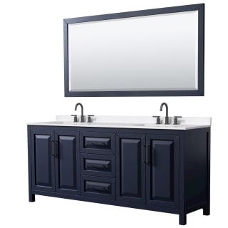 A thumbnail of the Wyndham Collection WCV252580D-QTZ-US3M70 Dark Blue / White Quartz Top / Matte Black Hardware