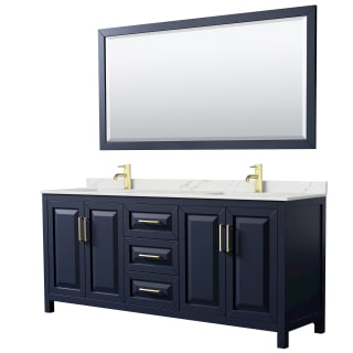 A thumbnail of the Wyndham Collection WCV252580D-QTZ-UNSM70 Dark Blue / Giotto Quartz Top / Brushed Gold Hardware