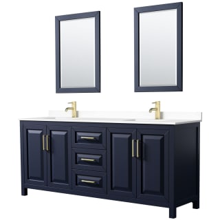 A thumbnail of the Wyndham Collection WCV252580D-VCA-M24 Dark Blue / White Cultured Marble Top / Brushed Gold Hardware