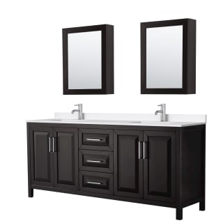 A thumbnail of the Wyndham Collection WCV252580D-QTZ-UNSMED Dark Espresso / White Quartz Top / Polished Chrome Hardware