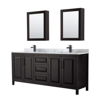 A thumbnail of the Wyndham Collection WCV252580DUNSMED Dark Espresso / White Carrara Marble Top / Matte Black Hardware