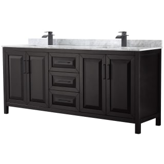 A thumbnail of the Wyndham Collection WCV252580DUNSMXX Dark Espresso / White Carrara Marble Top / Matte Black Hardware