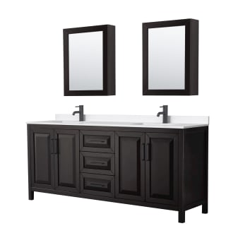 A thumbnail of the Wyndham Collection WCV252580D-QTZ-UNSMED Dark Espresso / White Quartz Top / Matte Black Hardware