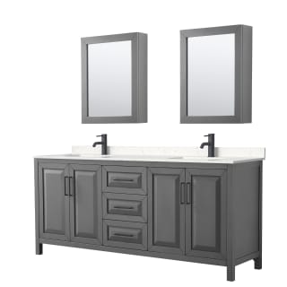 A thumbnail of the Wyndham Collection WCV252580D-VCA-MED Dark Gray / Carrara Cultured Marble Top / Matte Black Hardware