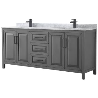 A thumbnail of the Wyndham Collection WCV252580DUNSMXX Dark Gray / White Carrara Marble Top / Matte Black Hardware