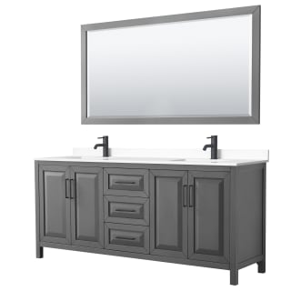 A thumbnail of the Wyndham Collection WCV252580D-VCA-M70 Dark Gray / White Cultured Marble Top / Matte Black Hardware