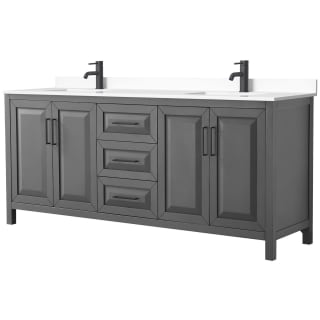 A thumbnail of the Wyndham Collection WCV252580D-VCA-MXX Dark Gray / White Cultured Marble Top / Matte Black Hardware