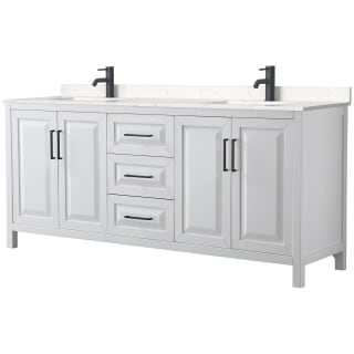 A thumbnail of the Wyndham Collection WCV252580D-VCA-MXX White / Carrara Cultured Marble Top / Matte Black Hardware