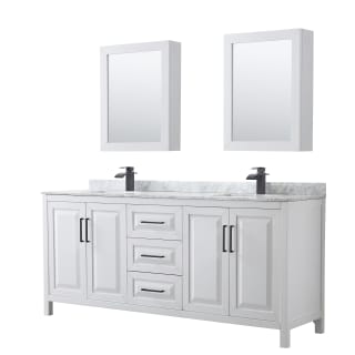 A thumbnail of the Wyndham Collection WCV252580DUNSMED White / White Carrara Marble Top / Matte Black Hardware