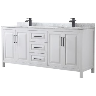 A thumbnail of the Wyndham Collection WCV252580DUNSMXX White / White Carrara Marble Top / Matte Black Hardware