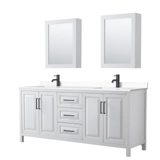 A thumbnail of the Wyndham Collection WCV252580D-VCA-MED White / White Cultured Marble Top / Matte Black Hardware
