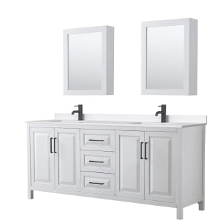 A thumbnail of the Wyndham Collection WCV252580D-QTZ-UNSMED White / White Quartz Top / Matte Black Hardware