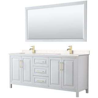 A thumbnail of the Wyndham Collection WCV252580D-VCA-M70 White / Carrara Cultured Marble Top / Brushed Gold Hardware