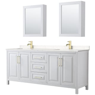 A thumbnail of the Wyndham Collection WCV252580D-VCA-MED White / Carrara Cultured Marble Top / Brushed Gold Hardware